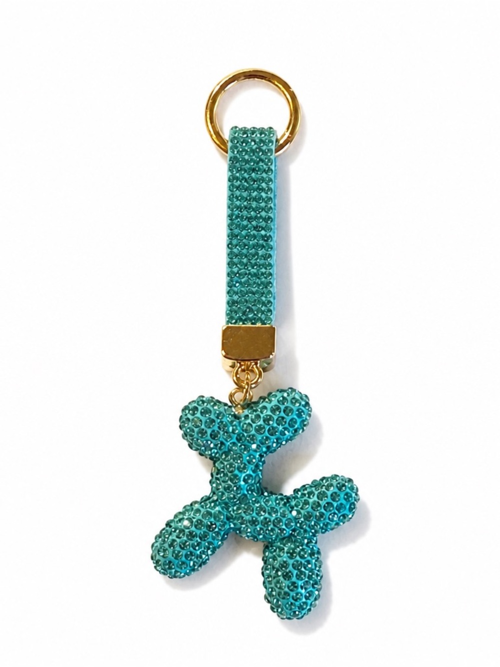 Balloon Dog Crystal Keychain Bag Charm Rhinestone